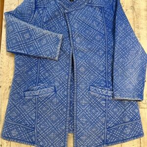 VTG Lucky Brand Indigo Quilted Jacket distressed woman’s size M